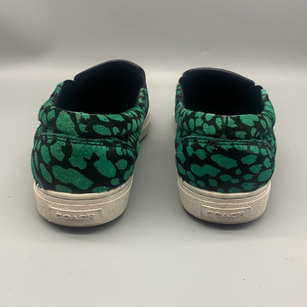 COACH SAMPLE LEATHER LEOPARD SLIP-ON SNEAKERS SIZE 9 - Picture 4 of 8